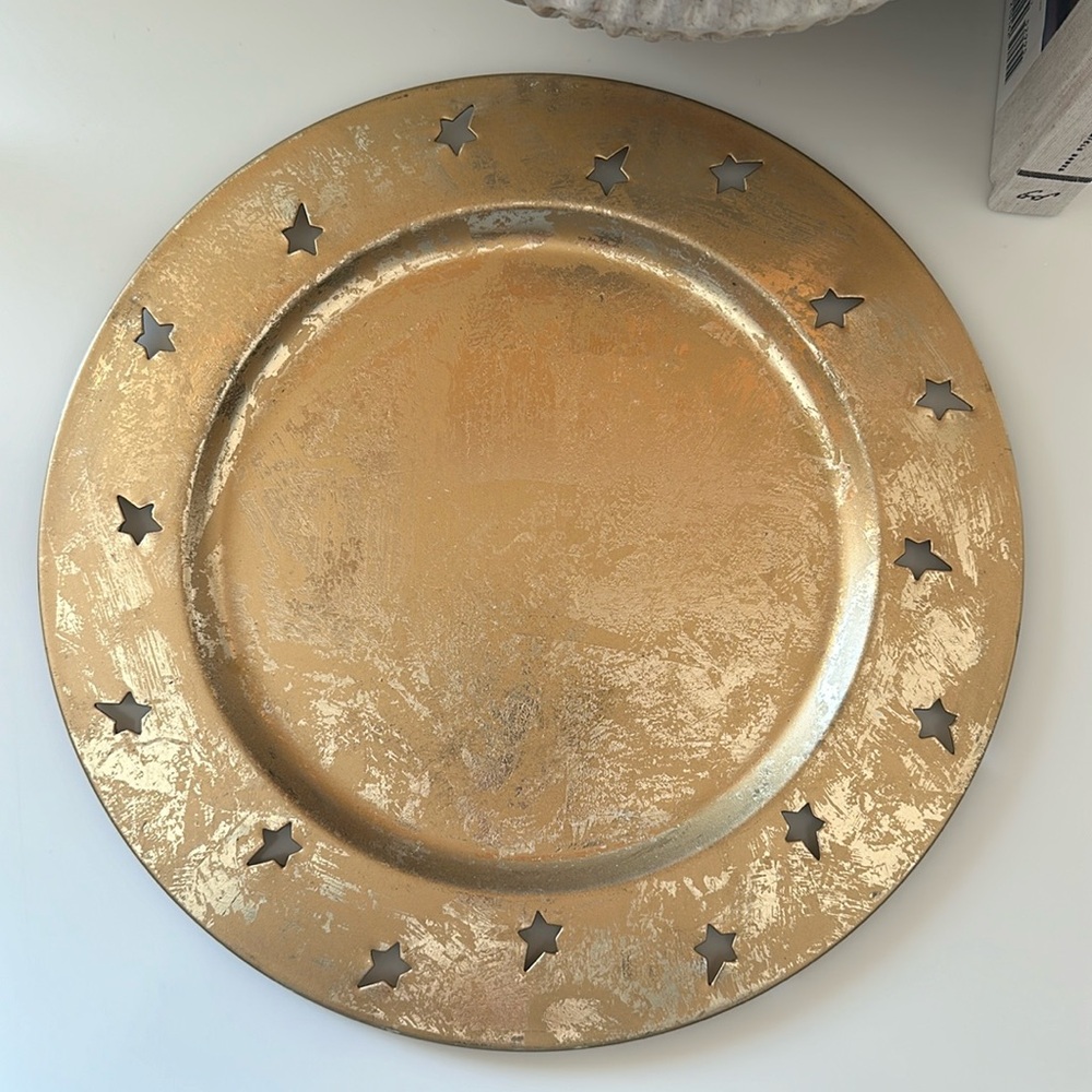 Gold Leaf Charger Plate